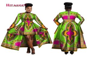 Afrikanska klänningar för kvinnor Dashiki Cotton Wax Print Batik Sexig lång klänning för kvinnliga traditionella kläder WY12683836091