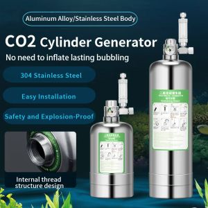 Acquari Reattore di anidride carbone Reattore di pesce Aquarium Kit di sistema del generatore di cilindri CO2 con regolazione del flusso di aria a pressione CO2 cilindro a gas CO2