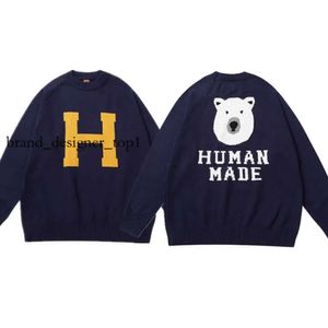 Human Made Hoodie Men's Sweater Knit Pullovers Men Women Printed Dog Green Duck Head Human Made Sweater Knit Sweater Winter Clothes Casual Oversized Sweaters 8301