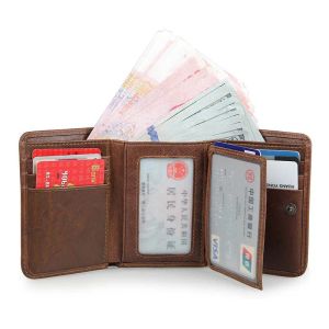 Portfele portfel męski vintage oryginalne skórzane portfele dla mężczyzn RFID Karta kredytowa Piekąt Pieniądz Pieniądza torebka