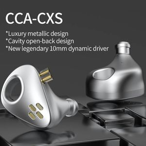 CCA CXS in Ear Monitor Headphones 10mm Dynamic Driver IEM Earphoired Noise Isolating Earbuds with 2Pin Detachable Cord 240411