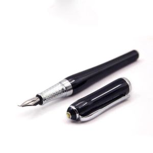Pens Brand Luxury Duke 600 Fountain Pen Metal Black Double Cayer Complex Complexo de caligrafia de papelaria de artigos de escritório material