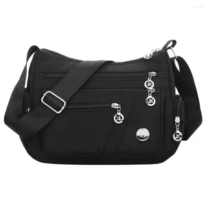 Väska kvinnor mamma mode nylon stor kapacitet messenger axel väskor damer blixtlås stor crossbody casual tote vattentät