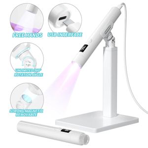 Handheld light therapy lamp nail art word lamp stand 360 degree rotation multi-function stand nail chip baking lamp set 240408