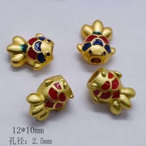 Geomancy Accessory Matte Goldアクセサリー、毎年恒例のKoi、Bobo Fish、ビーズ、エナメル色、滴下オイル、ブレスレット、DIY装飾品、ペンダントで区切られた