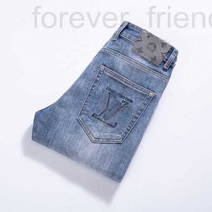 Мужские джинсы дизайнер лето новичок для бренда высокого класса Slim Fit маленькие ноги