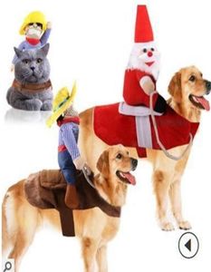 Designer-Dog-Clothes Pet-Suit-Cowboy Rider Stil Ceket Köpek Noel Dres Kostüm Şapka ile Köpek için Cadılar Bayramı Cosplay Ceket 2011274295917