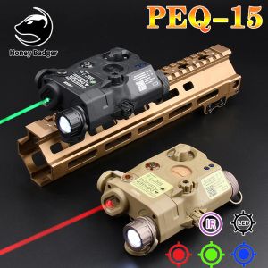 SCOPES Tactical Airsoft UHP En PEQ15 LA5C Red Dot Green Blue IR Version Indikator Vapen Scout Light Fit 20mm Rail Hunt Laser PEQ