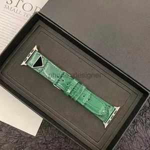 Luxury Designer Leather Watch Band for Apple 38mm 41mm 42mm Moda IWATCH 7 6 5 4 3 2 Carta do padrão de pele clássica Prind Print Watch Strap BB762G