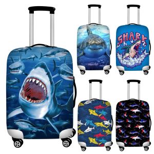 Accessories Ocean Shark Print Luggage Cover 1832 Inch Travel Suitcase Covers Trolley Baggage Dust Protective Case Cover Travel Accessories