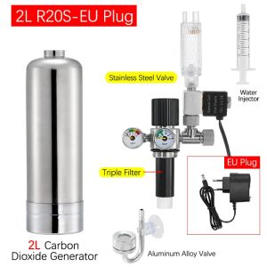 Aquariums DIY Carbon Dioxide Reactor Kit Aquarium Fish Tank CO2 Generator Stainless Steel Cylinder Generator System for Aquatic Plant Fish