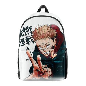 Bags Anime Jujutsu Kaisen Homens Mulheres Backpack Fabric Oxford School Bag de estilo 3D Teenager meninos garotos Backpack Viagem Backpack