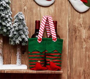 Juldekorationer Stocking Sack Xmas Gift Candy Bag Santa Claus Pants Bags Wedding Candys Holder Creativity Design Noel Decor5099305