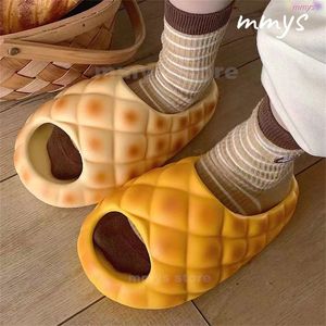 Rumskor bröd tofflor kvinnor tecknad söt kawaii flip flops sommar sandaler non slip hemhus skor män manliga damer kvinna