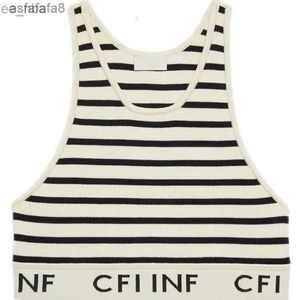 Designer T Shirts Womens New Sports Tank Top Spring/Summer Stripe U-formad stickad kort rem MSVN