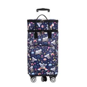 Carry-ons kvinnor shoppingväska med hjul Kvinnor vagn livsmedelsbutik bagagepåse kvinnor bär på hand bagage vagnspåsar bagage resväska