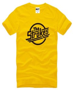 新しいデザイナーThe Strokes T Shirts Men Cotton Shorteve Indie Rock Band Men039s Tshirt British Style Male Music Rock Tee Shi7920764