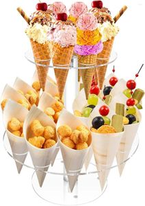 Bakeware Tools Ice Cream Cone Holder 24 Buracos Stand Cotton Candy Cones Acrílico