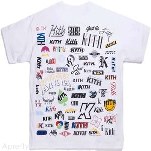 Kith T Shirt 2024 Yeni Uçurtma Tasarımcı Erkek Nezle Tee Pazartesi Özel AOP Klasik Kısa Kollu T-Shirt Kith 352
