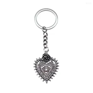 Keychains 1pcs góticos rosa amor encantos de olho de olho acessórios da cadeia de chaves para mulheres jóias Tamanho do anel DIY 28mm