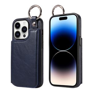 Modedesigner luxuriöser Leder -Telefonhüllen hängende Ring, geeignet für iPhone 15pro iPhone 14 Vollversicherungsschutz Kartenhalter Funktion