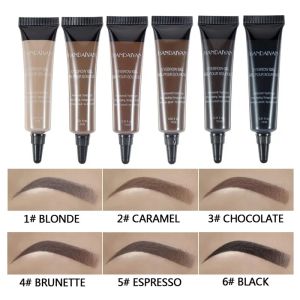 Enhancers Handaiyan 6 färger Eyebrow Dye Waterproof Tint Makeup Brush Set Brown Enhancer Eye Brow Dye Cream Make Up Paint Cosmetic