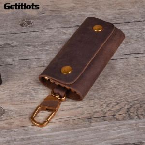 Wallets 2021 Handmade Genuine Leather Key Wallet Men Holder Keychain Pouch Purse Designer Housekeeper Small Women Car Key Case Key Pouch