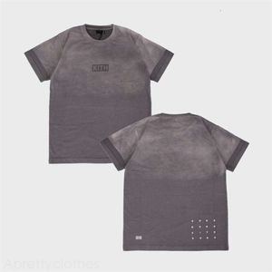 Camisetas de impressão do logotipo da camiseta kith lavadas camisetas de manga curta para homens e mulheres do verão suor de algodão puro absorvendo mangas curtas kith 860