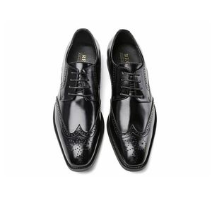 Handgjorda herrar Wingtip Oxford Shoes Grey Leather Brogue Men's Dress Shoes Classic Business Formal Shoes For Men Zapatillas Hombre San223