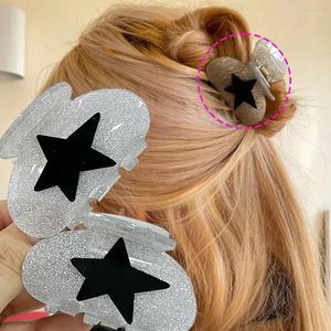Clip per capelli 2024 Corea Y2K Cool Black Star Bling Girls Cute Pentagram Accessori per donne Egirl Harajuku Gioielli