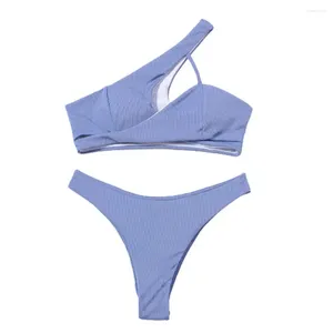Kvinnors badkläder 2st/set Sexig baddräkt Attraktiv comfy solid färg simning poolkläder kvinnor bikini set