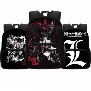 Backpacks Anime Japan Death Note Pattern Schoolbag Children Fearsome Cartoon Teenagers Backpack Large Capability Casual Bookbags Gift