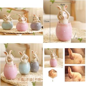 Party Decoration Easter Rabbit in Egg Nej Say Lyssna se Rabbits for Home Gift Kids 2009297178532 Drop Delivery Garden Festive Supplies OTW6O