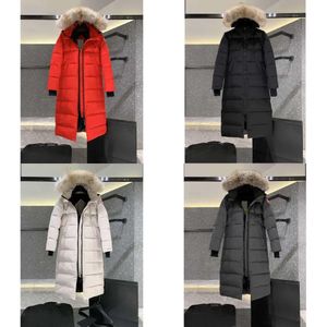 Down Canadian Women's Parkers Winter Mid-length Over-the-knee Hooded Jacket Thick Warm Gooses Coats Females-xxl