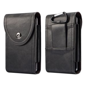 Wallets Two Pockets Wallet Business Leather Phone Case Bag For iPhone 14 13 12 Samsung S22 S21 Universal Mobile Pouch Belt Holster Hook