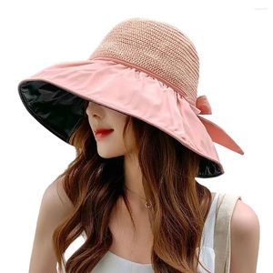 Breite Krempelnhüte bleiben im Sommer kühl und Sonne mit atmungsaktivem Hut groß auf beiden Seiten kleines Gesicht