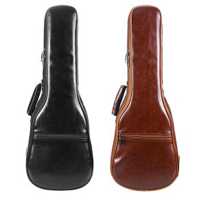 Cases 21/23/26Inch Ukulele Bag Soft Leather Carrying Case Waterproof Shoulder Backpack Performance Training Instruments Parts Outdoor