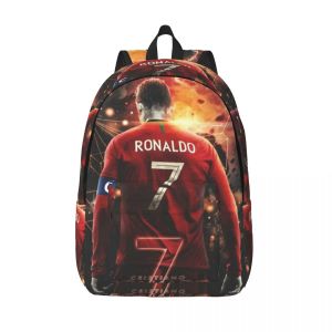 Taschen Cccristianos Rucksack -Fußballstar Ronaldos Kawaii Rucksäcke Weibliche Reisebühne Leichtes Schultaschen Design Rucksack