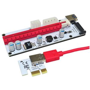 وحدات التحكم في بطاقات واجهة الكمبيوتر VER 008S 4PIN SATA 6PIN PCI Express PCIE PCI-E RISER ADAPTER 1X إلى 16X USB3.0 Extender لـ M OT5RM