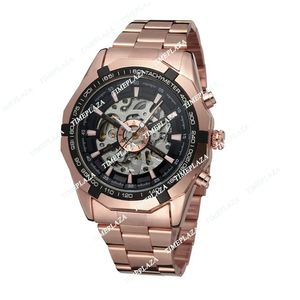 2024 Vencedor Automático Relógio automático Classic Transparent Skeleton Watches Mechanical Watches Forsining Clock Relogio Masculino com Box 202E