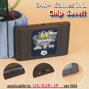 Cards 340 mais de jogos em 1 cartucho de jogo retrô para US/ JP/ EUR N64 Consoles de videogame Regiom Free Chip Save com Bad Conker 007