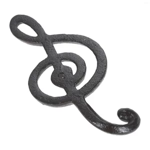 Hooks 1PC Cast Iron Wall Mounted Decorative Vintage Hook Music Pattern Coat Hat Hanger Flower Basket Folding