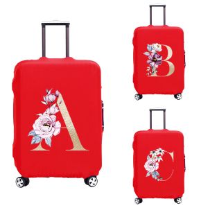 Accessories 26 Letters Print Red Luggage Cover Suitcase Protection Bag Traveler Accessories Elastic Aircraft Trunk Set Case for 1832Inch