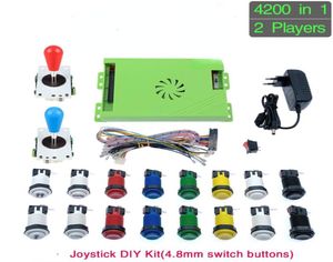 Jogadores de jogos portáteis 4200 em 1 14 kit de bricolage 8 vias joystick estilo push button butter blow box gabinet para 2 playes8745078