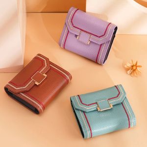 Holders Leather Card Holder Multiple Slots ID Card Case Women's Short Wallet Coin Purse Organizer Credit Bank Cards Cash Storage Pouch