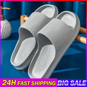 Slippare Herrkvinnor Fashion Light Eva Soft Sole House Shoes Man Badrum Anti-slip Inhoor Slipper Beach Sandaler Flip-Flops