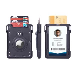 Держатели для Apple Airtags Metal RFID -банк держатель карты минималистский кожаный кошелек мужчина Men Tactical Id Badge Badge Dealhy Holding Holding Card Card Card