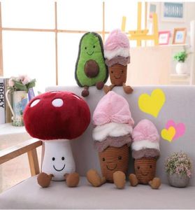 Novo boneca criativa Doll Plush Toys Abacate Plush Toy Toy Ice Cream Cogumelo Doll Doll7687692