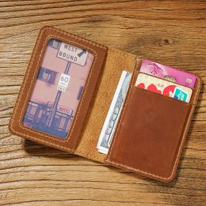 Innehavare Siku Leather Men's Wallet Case Handmased ID Card Holder Discar Card Holder