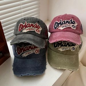 All-Match Hip Hop Punk Beyzbol Şapkası Erkekler İçin Kadın Mektuplar Retro Yıkanmış Pamuk Güneş Vizör Kapağı Dad Trucker Hats Street Giyim 240415